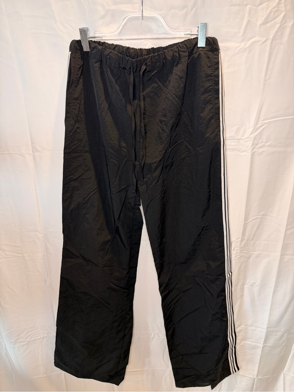 Love Tree Black Track Pants with White Side Stripes